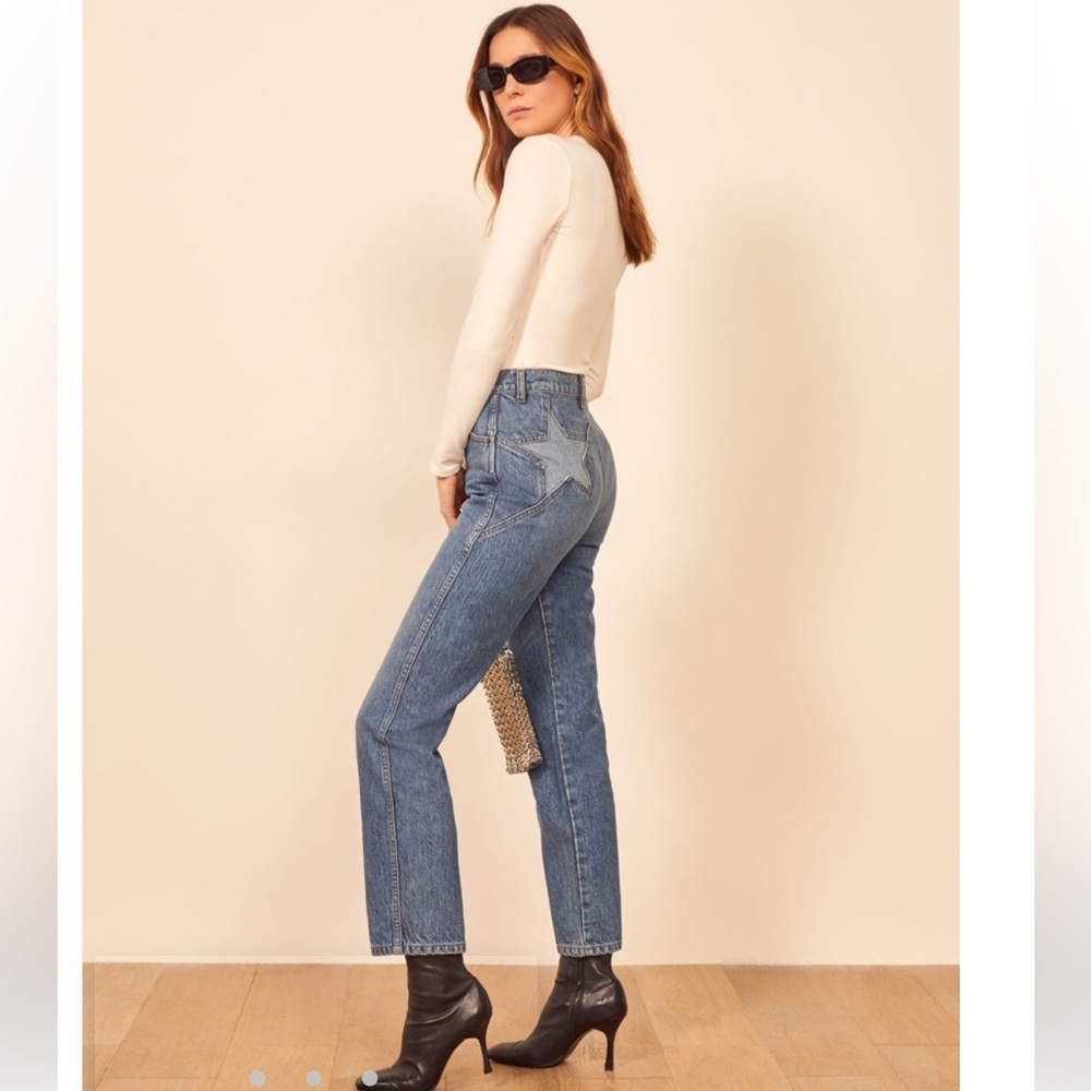 Reformation Blue Straight Leg Jeans